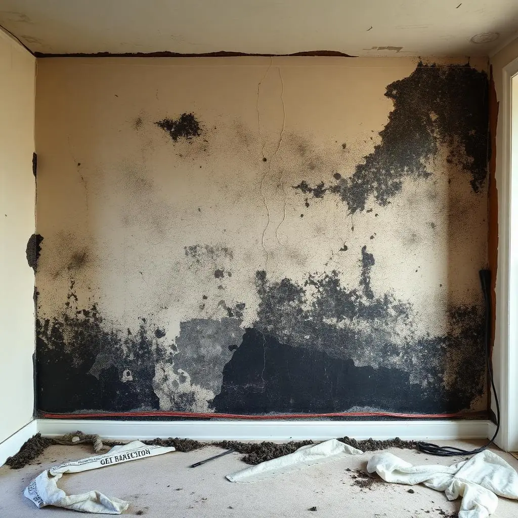 Mold damage on residential wall